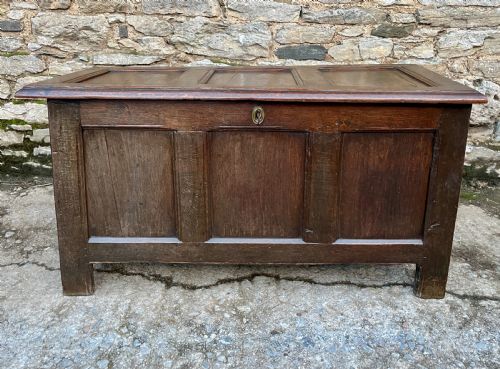 fig 1. 18th Century Oak Panelled Coffer