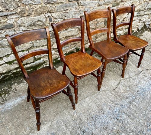 fig 1. Set of 4 Victorian Kitchen Chairs
