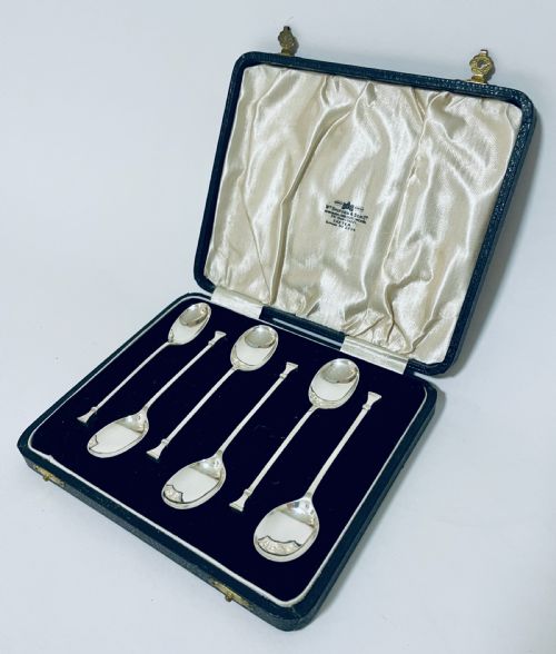 fig 2. Set of Six Antique Silver Spoons