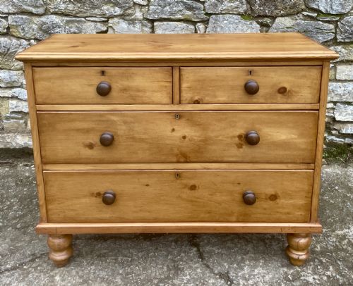 Antique Stripped Pine Chest of Drawers