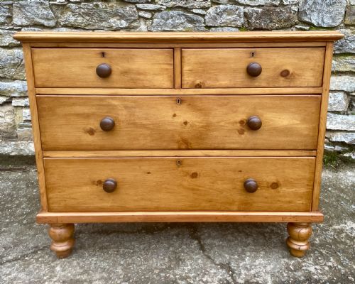 fig 1. Antique Stripped Pine Chest of Drawers
