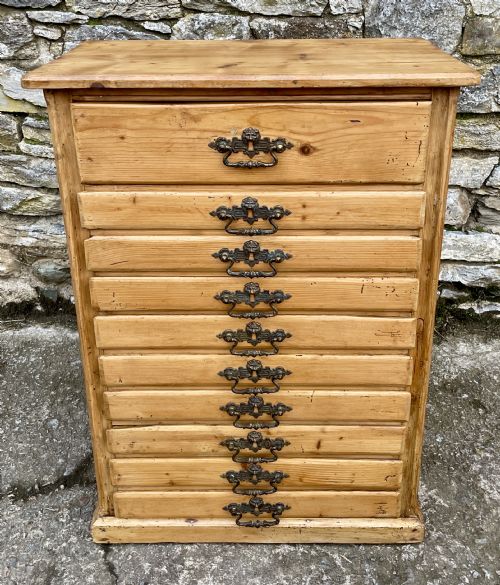 fig 1. Antique Pine Flight of Drawers