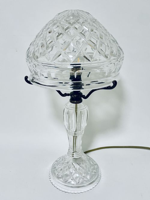 Antique Cut Glass Mushroom Table Lamp