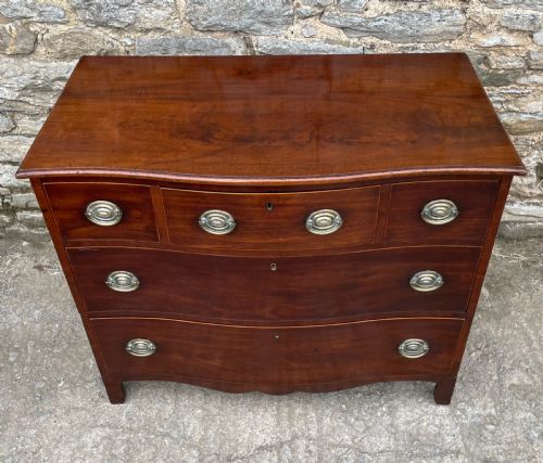 fig 1. Georgian Mahogany Serpentine Chest of Drawers