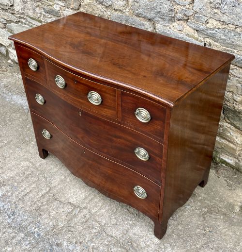 fig 3. Georgian Mahogany Serpentine Chest of Drawers