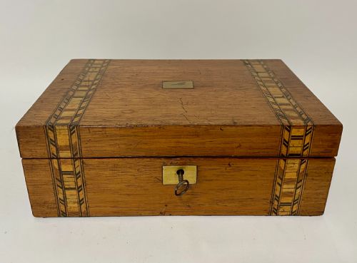 Small Antique Inlaid Writing Slope