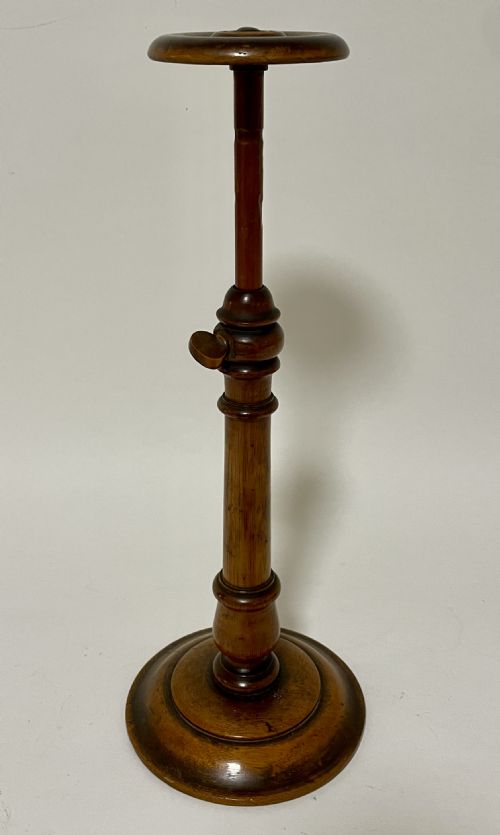 Victorian Turned Wood Adjustable Hat or Wig Stand