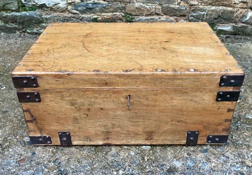 Antique 1914 Military Pine Chest