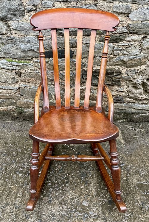 fig 1. Victorian Elm Lathe Back Rocking Chair