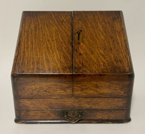Small Antique Oak Stationery Cabinet