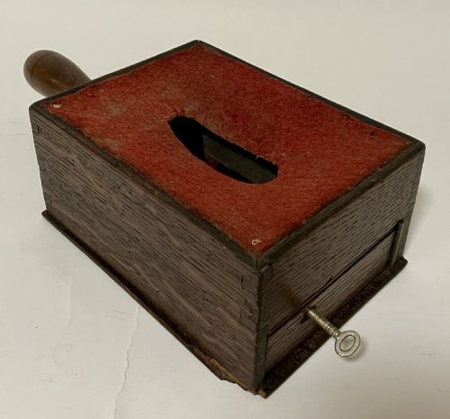 Antique Church Collection Pot with Key