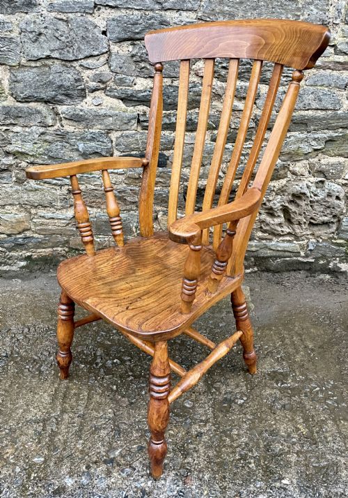fig 2. Victorian Elm Lathe Back Farmhouse Chair