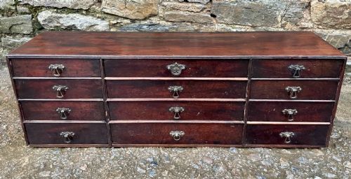Antique Mahogany Bank of Drawers
