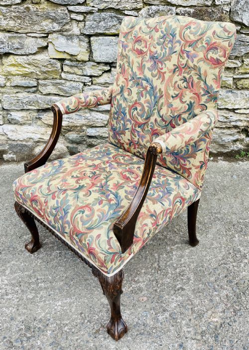fig 2. Antique Mahogany Framed Open Armchair