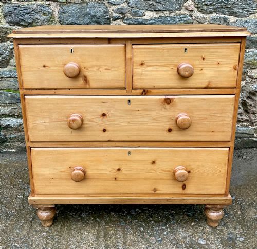 fig 1. Antique Stripped Pine Chest of Drawers