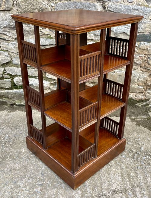 fig 1. Edwardian Mahogany Revolving Bookcase