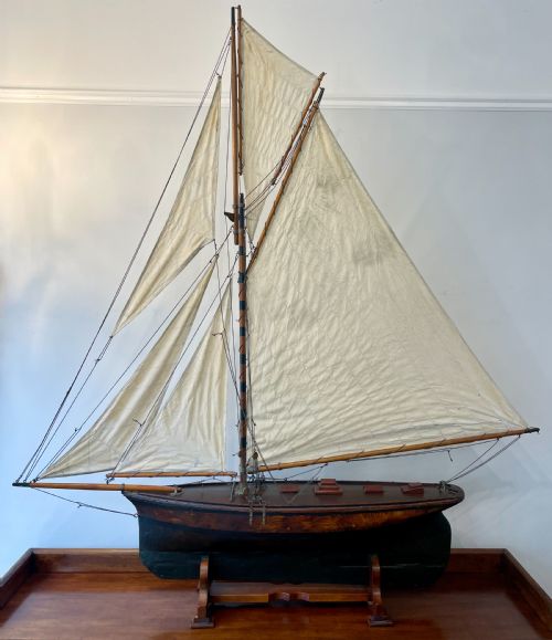 Large Antique Pond Yacht