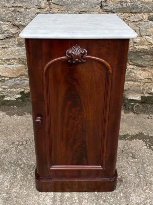 fig 1. Victorian Mahogany Pot Cupboard with Marble Top
