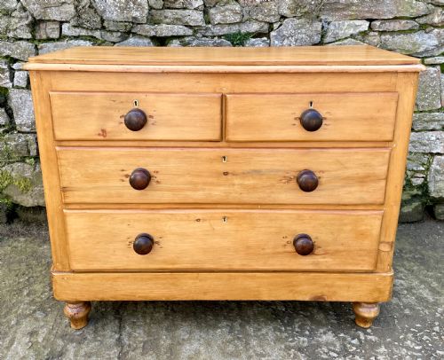 fig 1. Antique Stripped Pine Chest of Drawers