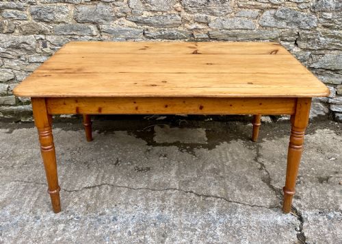 Large Victorian Pine Farmhouse Table