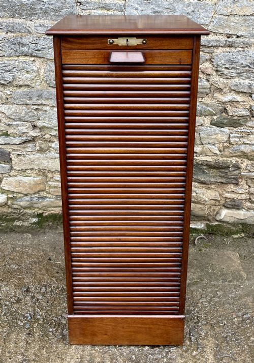 Antique Mahogany Tambour Filing Cabinet