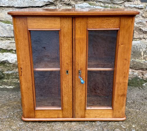 Antique Mahogany Glazed Wall Cupboard