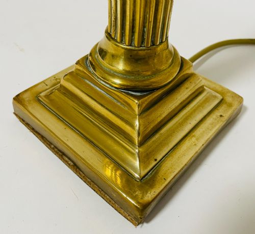 fig 1. Antique Brass Corinthian Column Table Lamp