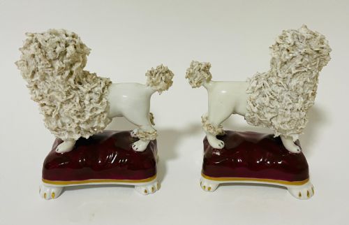 fig 1. Pair of Antique Pottery Poodles