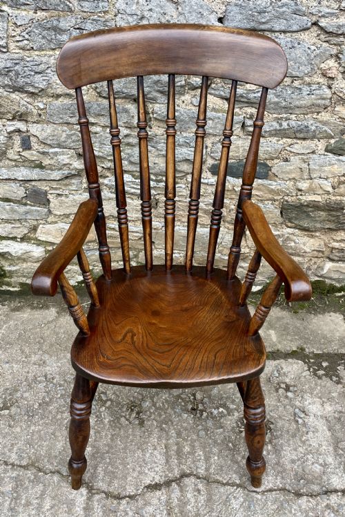 Antique Elm Windsor Farmhouse Chair
