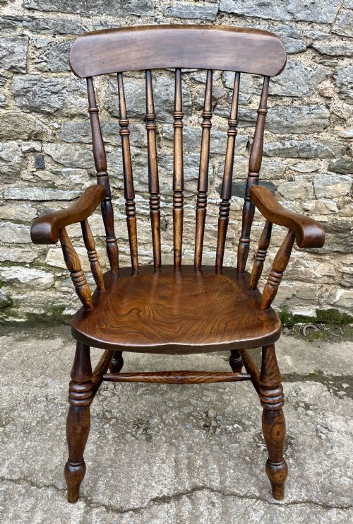 fig 1. Antique Elm Windsor Farmhouse Chair