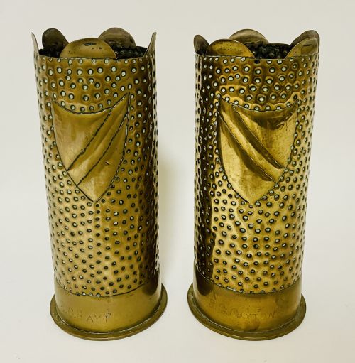 Pair of Ww1 Trench Art Vases