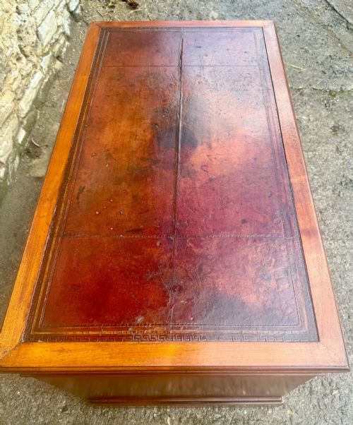 fig 3. Antique Edwardian Maple & Co Pedestal Desk