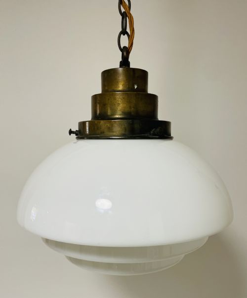 fig 1. Art Deco Stepped Opaline Pendant Light