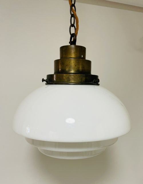 fig 2. Art Deco Stepped Opaline Pendant Light