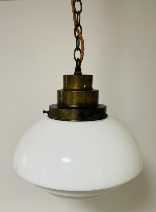fig 3. Art Deco Stepped Opaline Pendant Light