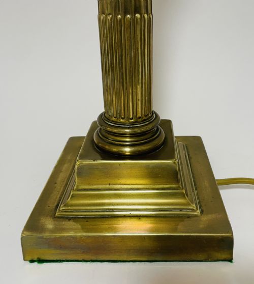 fig 1. Antique Brass Corinthian Column Table Lamp