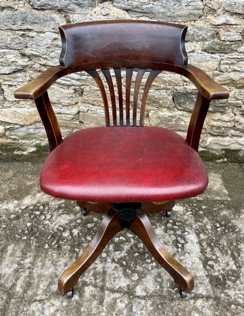 Antique Oak Swivel Desk Chair