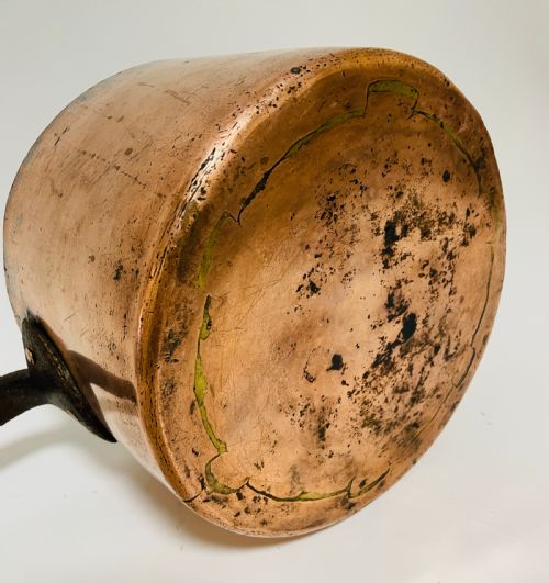 LARGE VICTORIAN COPPER LIDDED SAUCEPAN - ADDITIONAL PHOTO 7
