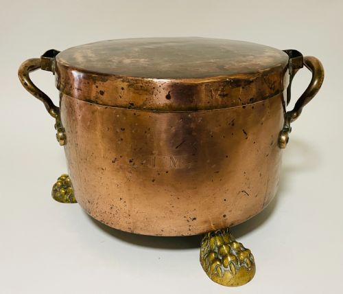 Large Victorian Copper Lidded Pot