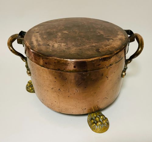 fig 1. Large Victorian Copper Lidded Pot
