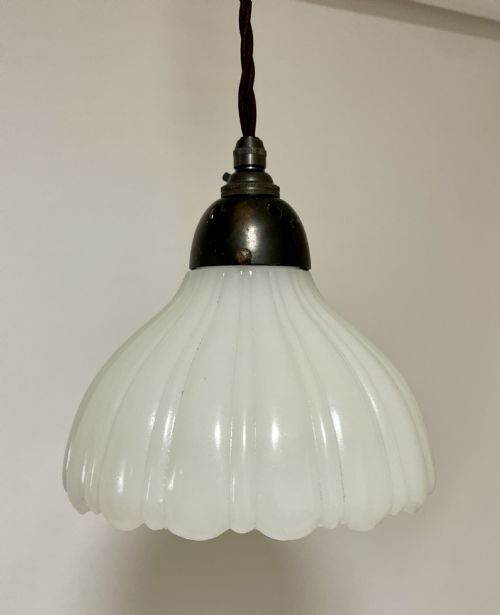 Antique Milk Glass Pendant Lamp