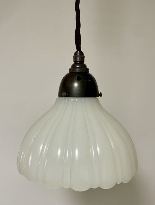 fig 1. Antique Milk Glass Pendant Lamp