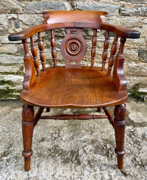 Victorian Elm and Oak Captains Chair