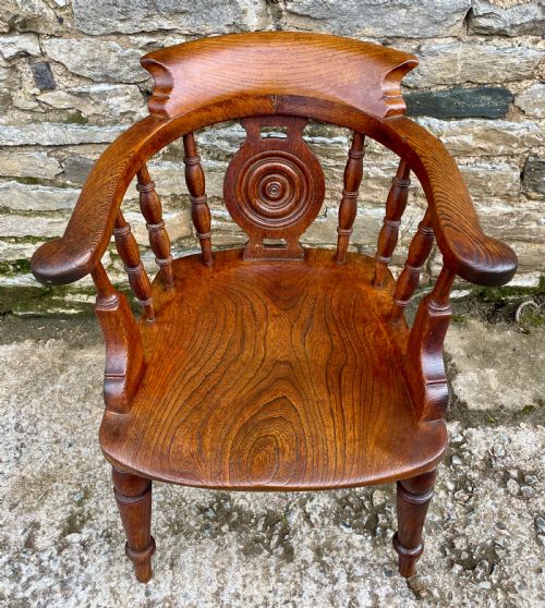 fig 2. Victorian Elm and Oak Captains Chair