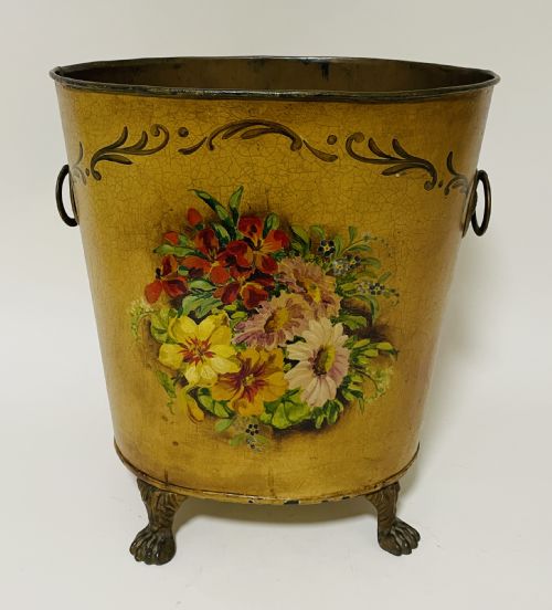 Vintage Toleware Waste Bin