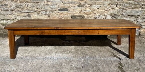 Large Antique French Chestnut Coffee Table