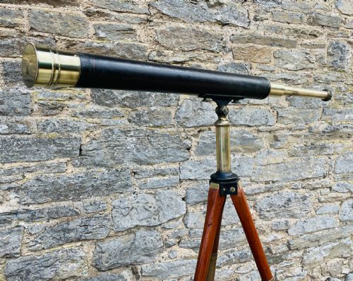 fig 2. Antique Telescope on Tripod