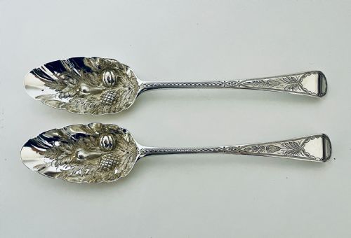 fig 1. Pair of Georgian Silver Berry Spoons