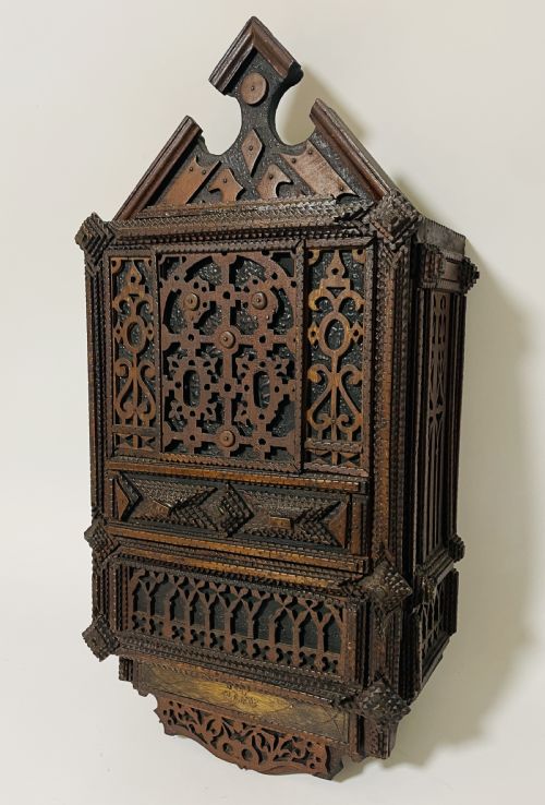 fig 2. Antique Tramp Art Cabinet