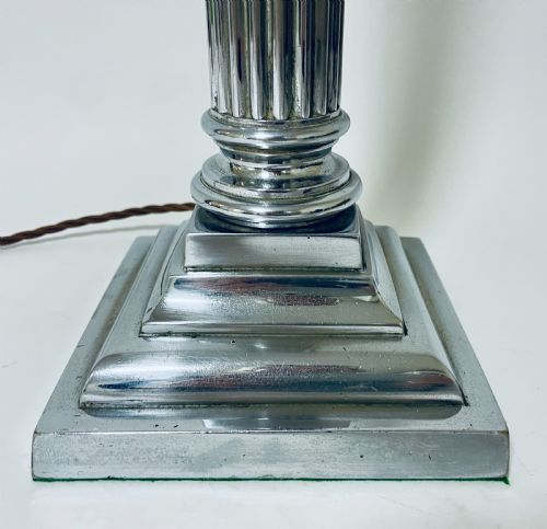 fig 1. Antique Silver Plated Column Table Lamp